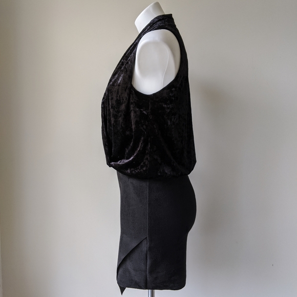 Fifteen Twenty Velvet Drape Asymmetric Mini Dress, Black XS NWT - Picture 6 of 8
